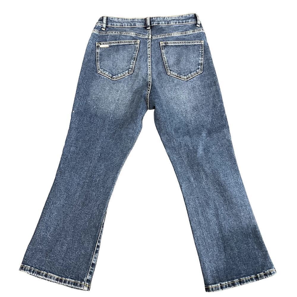 Michael Kors Cropped Flare High Rise Slim Through Hip & Thigh Jeans Size 8 - Picture 8 of 10